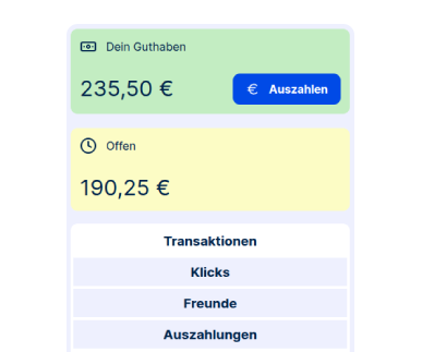 Cashback auszahlen mit Vestonaut